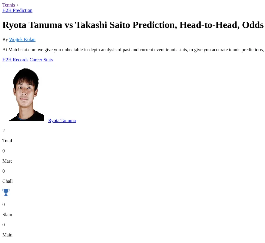 Ryota Tanuma Takashi Saito Prediction Stats 