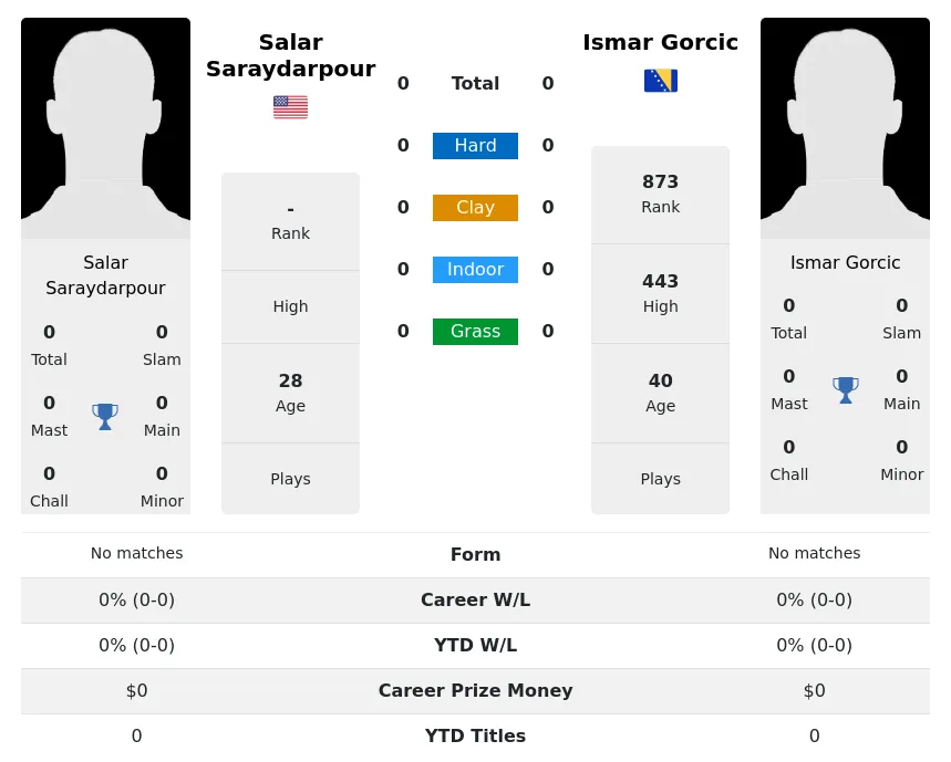 Saraydarpour Gorcic H2h Summary Stats 3rd July 2024